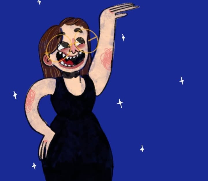 Decorative cartoon woman